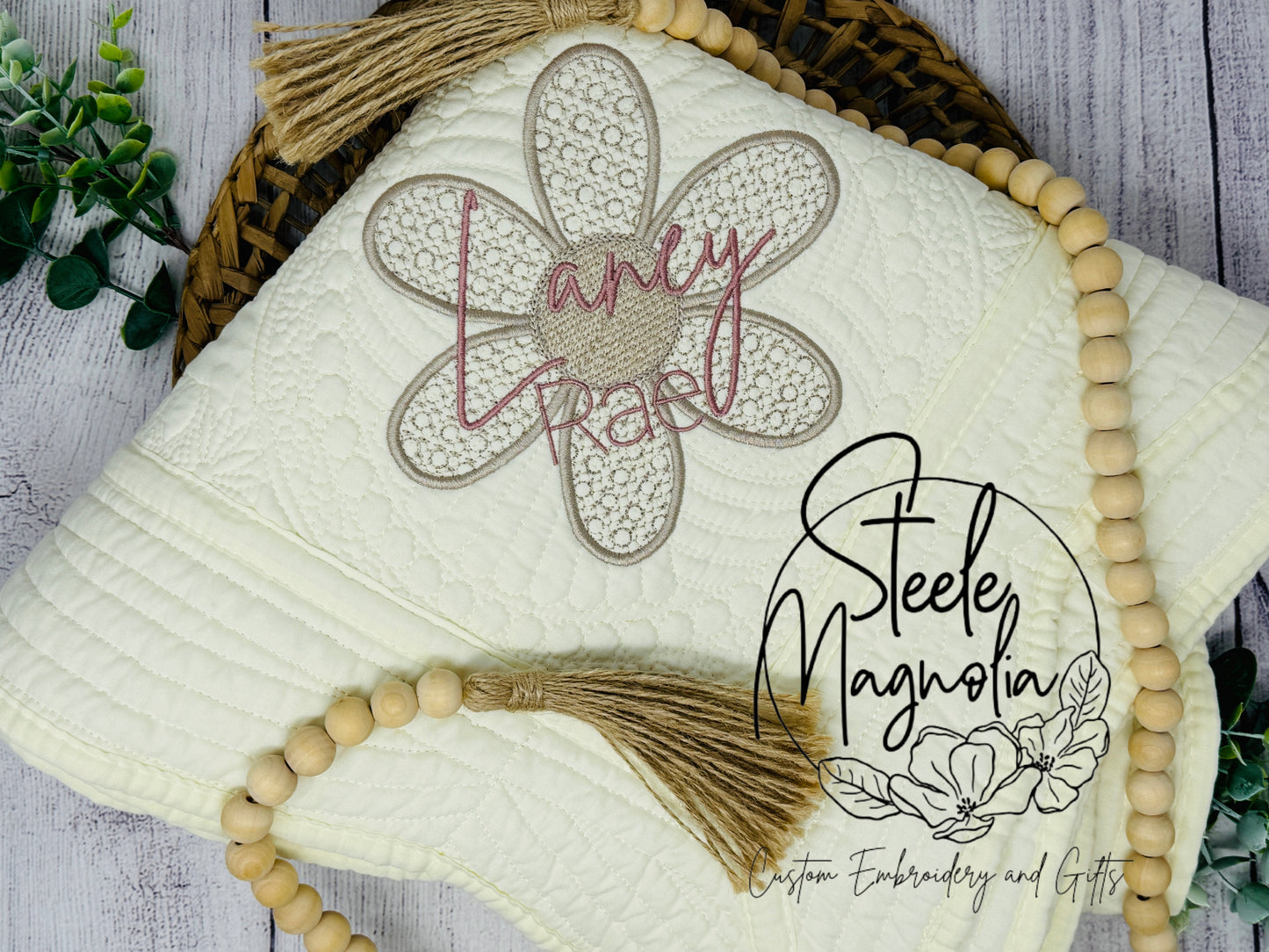 Boho Rattan Flower Heirloom Quilt