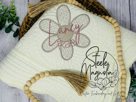 Boho Rattan Flower Heirloom Quilt