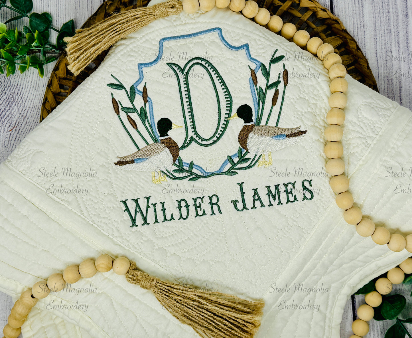 Pastel Mallard Crest Heirloom Quilt