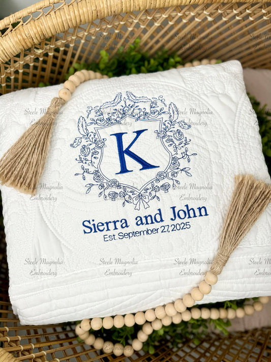 Chinoiserie Heirloom Wedding Lap Quilt Gift