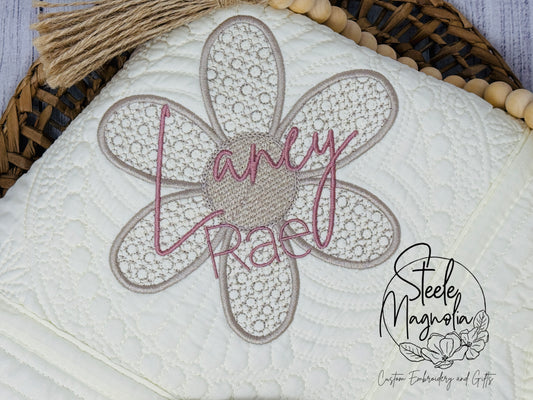 Boho Rattan Flower Heirloom Quilt