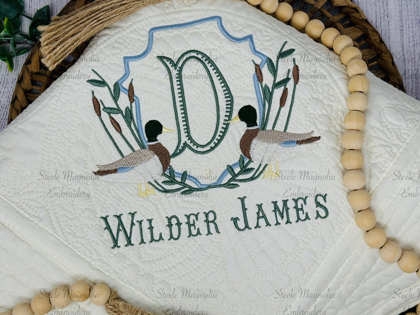 Pastel Mallard Crest Heirloom Quilt